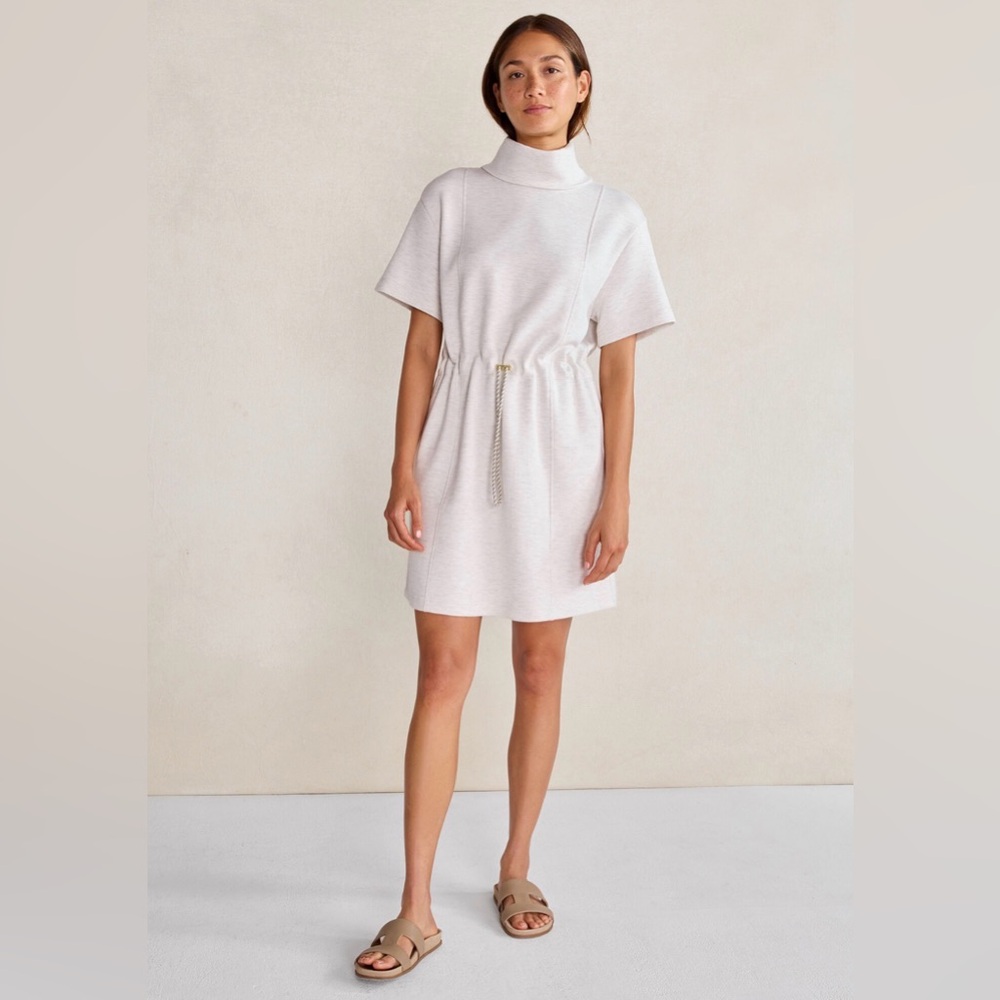 🐰NWOT Varley Sophie Turtleneck Sweatshirt Dress Ivory Size Small